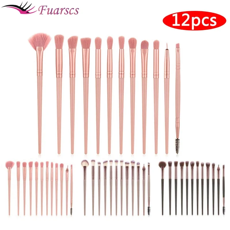 

12pcs Makeup Brushes Set Eye Shadow Foundation Powder EyeShadow Blending Eyeliner Eyelash Eyebrow brushes for MakeUp Cosmetics