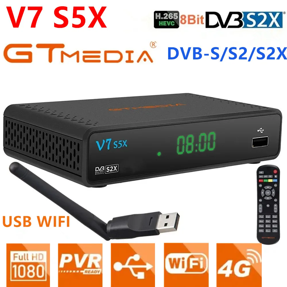 Спутниковый ТВ-приемник GTMEDIA V7 S5X, поддержка DVB-S/S2/S2X H .265(8 бит) Mgcamd CS IKS Biss Key Dongle PK HD 1080P с USB Wifi
Спутниковый ТВ-приемник GTMEDIA V7 S5X, поддержка DVB-S/S2/S2X H .265(8 бит) Mgcamd CS IKS Biss Key Dongle PK HD 1080P с USB Wifi