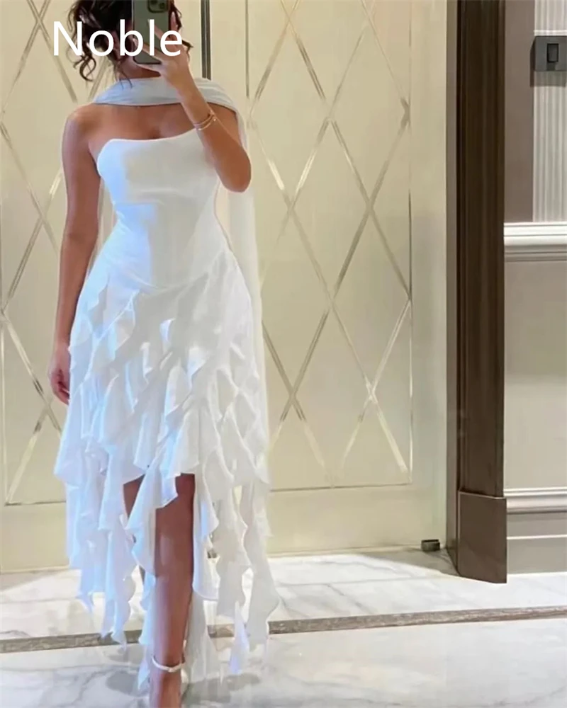 Noble Popular White Strapless Prom Dress Strip Shape With Knee Length Evening Summer Elegant Party Dress For Women 2023
Noble Popular White Strapless Prom Dress Strip Shape With Knee Length Evening Summer Elegant Party Dress For Women 2023