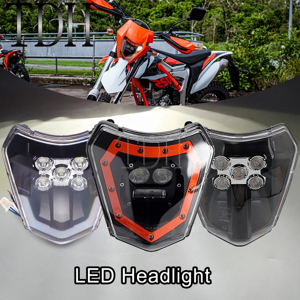 Motocross Off Road Dirt Bike LED Headlight E8 Emark Head Lamp For XCW XCF XC EXC EXCF SX Six Days TPI DRL Hi/Lo Beam Front Light
Motocross Off Road Dirt Bike LED Headlight E8 Emark Head Lamp For XCW XCF XC EXC EXCF SX Six Days TPI DRL Hi/Lo Beam Front Light