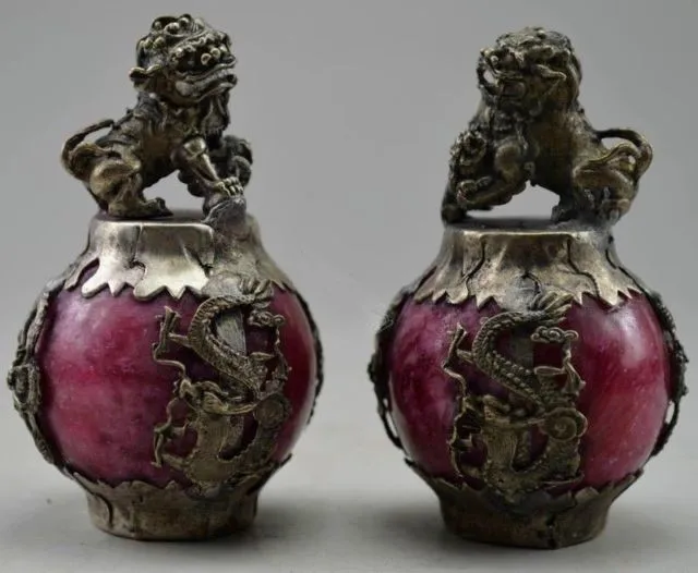 Пара китайских статуй фэн-шуй Фу Собака kirin серебро Феникс Искусственные Красные нефритовые статуи
Пара китайских статуй фэн-шуй Фу Собака kirin серебро Феникс Искусственные Красные нефритовые статуи