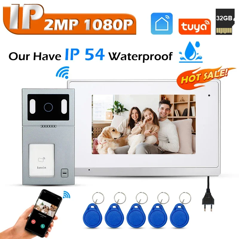 Wifi Tuya Intercom Kit 2MP 1080P Smart Doorbell with 7 Inch Touch Screen for Villa Remote Open with 32G Memory Card
Wifi Tuya Intercom Kit 2MP 1080P Smart Doorbell with 7 Inch Touch Screen for Villa Remote Open with 32G Memory Card