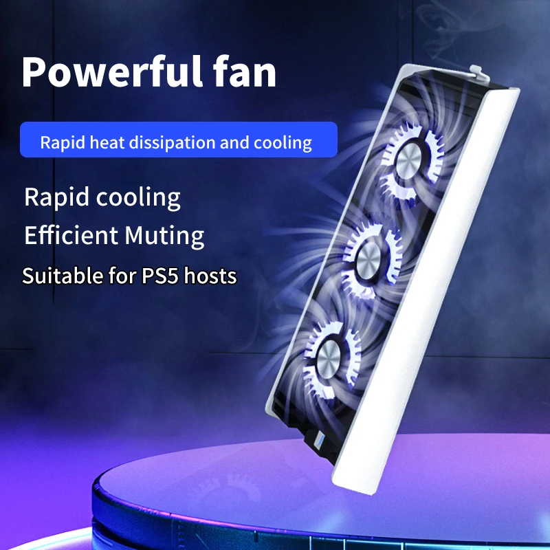 

Upgraded For PS5 Cooling Fan Quiet Cooler Fan LED Light USB3.0 Hubs For Playstation 5 Disc & Digital Edition Console Accessories