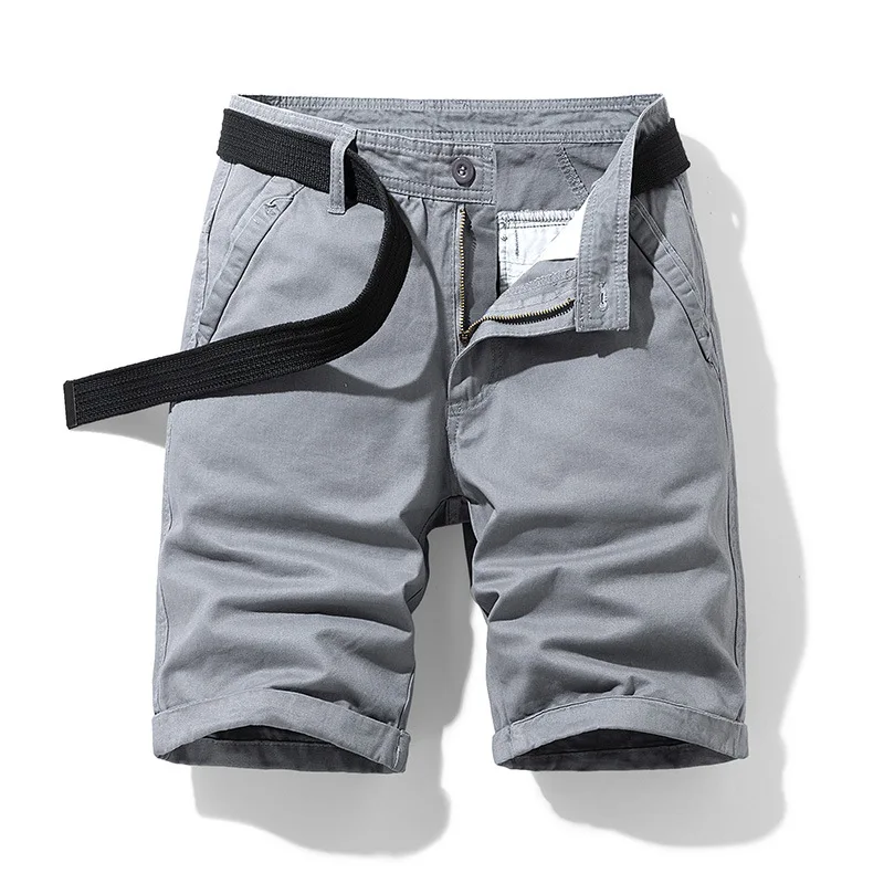 

Summer Work Suit Split Shorts Men Loose Fitting Solid Color Casual Pants Youth Breeches