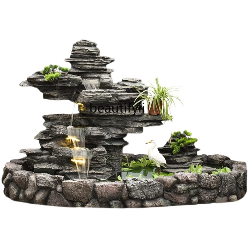 

Artificial Mountain and Fountain Floor Ornaments Courtyard Water Circulation Fish Pond Hotel Landscape Decoration
