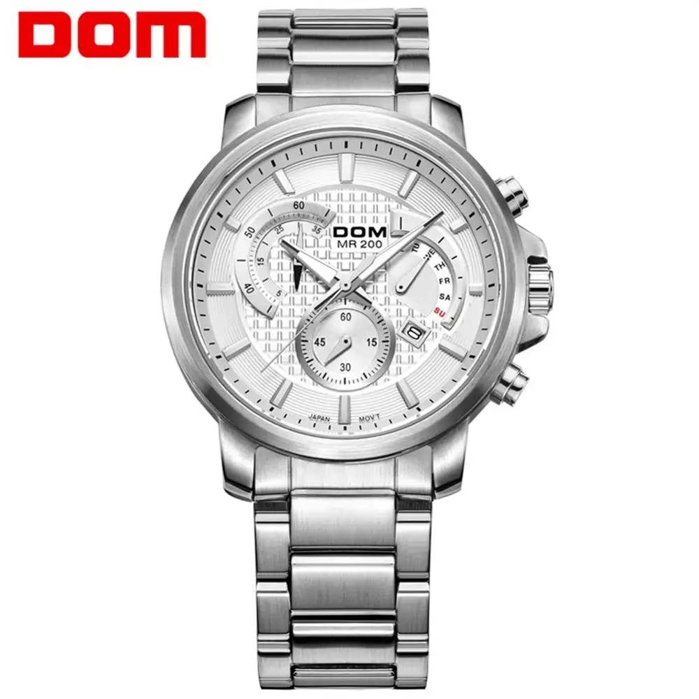 

DOM Luxury Brand Watches Men Sports Watches Waterproof Luminous Quartz Men Business Wrist Watch Clock Male Relogio M-506D