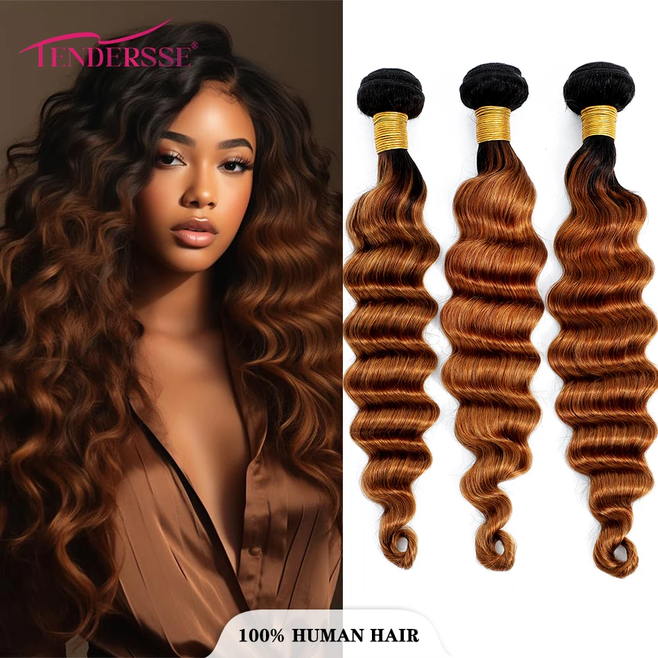 

Tendresse Loose Deep Wave Bundles Human Hair 12A Deal Brazilian Human Hair Weave Human Hair 3 Bundles Can Be Dyed and Blleached