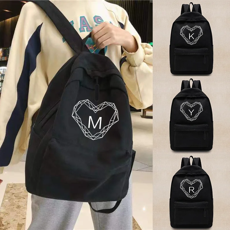 

Teen Unisex Travel Backpacks For Women Shoulders Bag Commute Sport Knapsack Diamond Letter Print Laptop Bag College School Bags