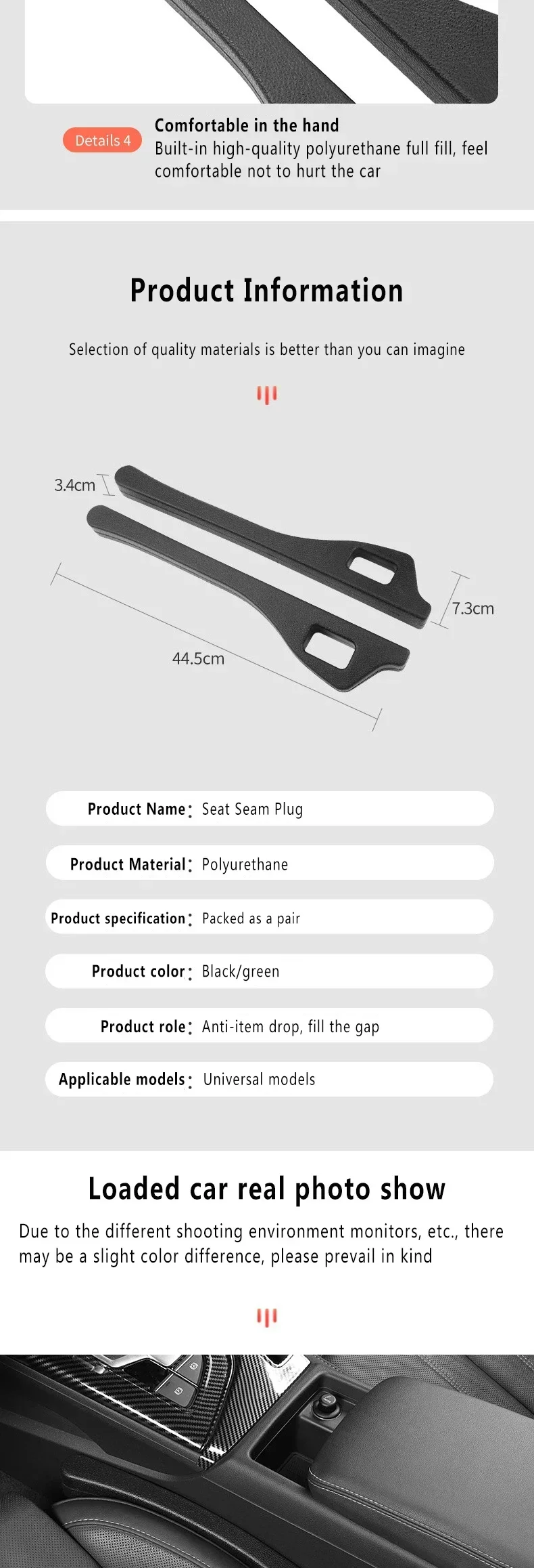Car Seat Seam Plug Strip for Tesla Model 3 / S / X / Y / P100D S1a568ef7bb0444dc84e58eb10c8a1ed27