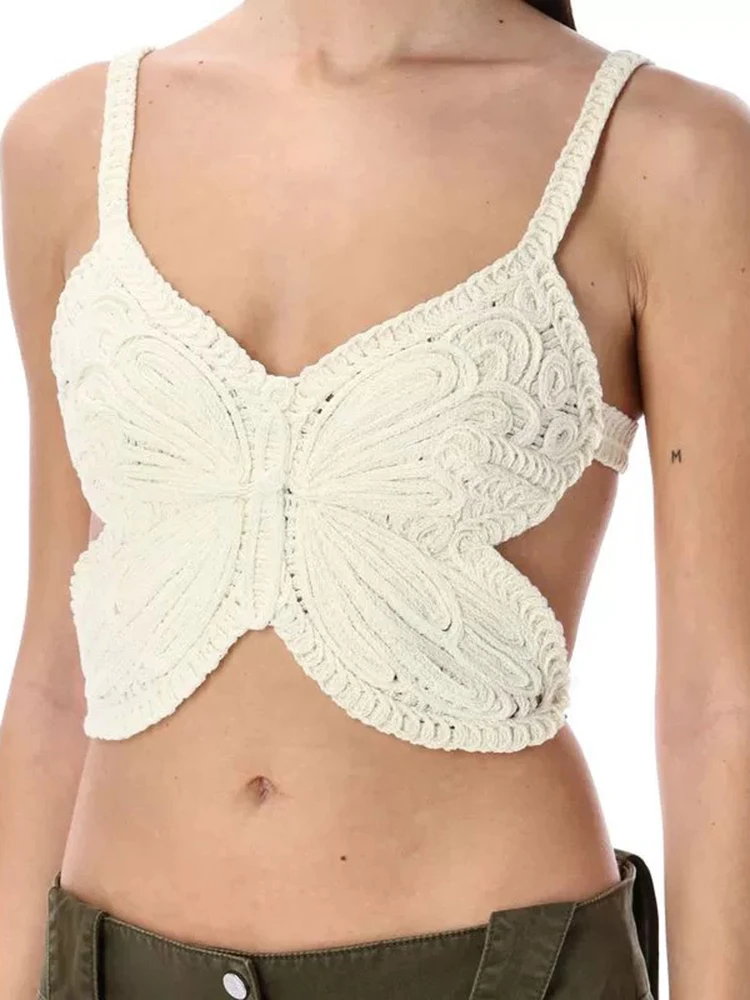 Женский трикотажный топ с вышивкой в виде бабочки y2k Spice, сексуальный облегающий топ с вырезами на спине для девушек, Новинка лета 2024 
Женский трикотажный топ с вышивкой в виде бабочки y2k Spice, сексуальный облегающий топ с вырезами на спине для девушек, Новинка лета 2024