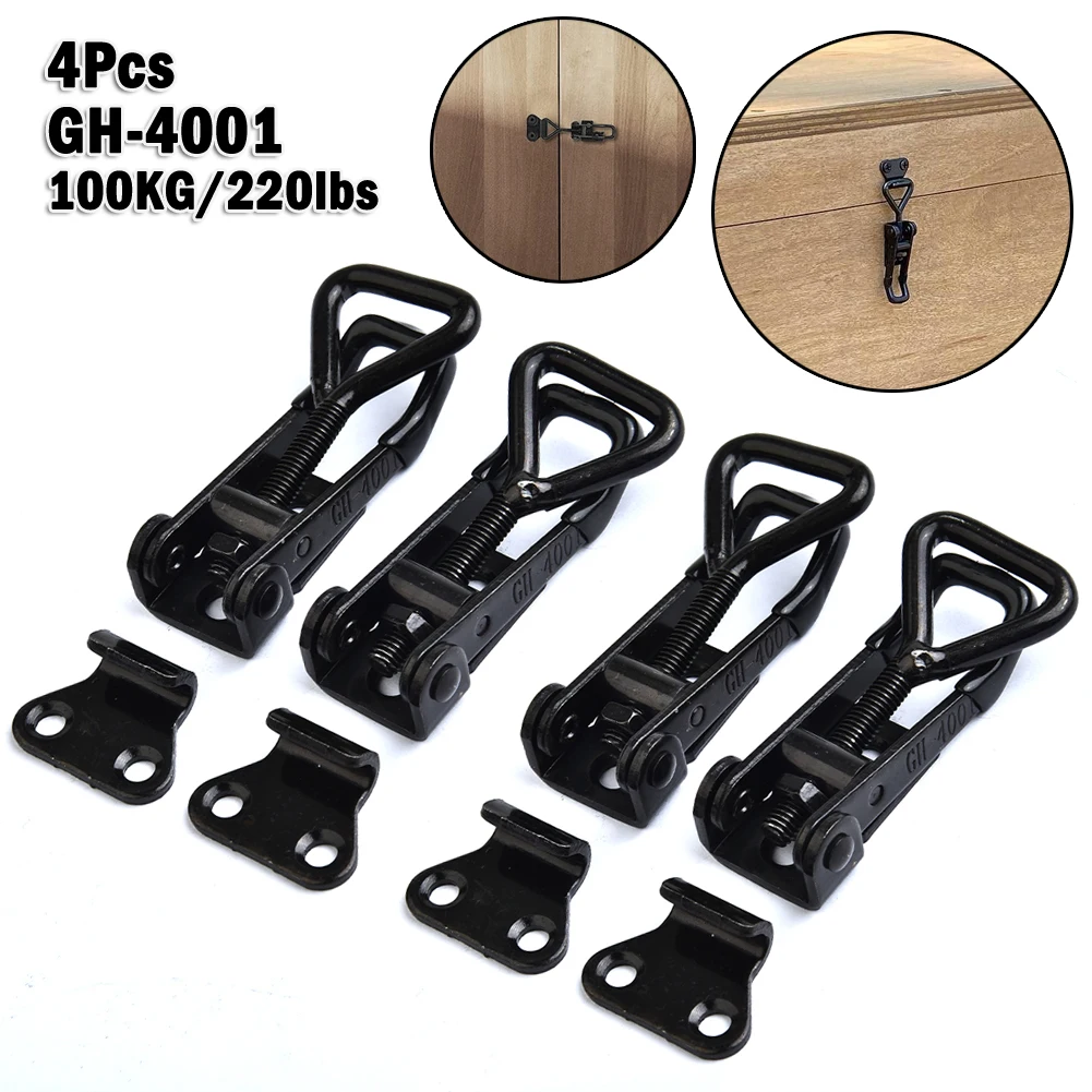 2/4pcs Toggle Clamp High Carbon Steel GH-4001 Latch Type Quick Fixture 220lbs For Box Cabinet Door Vehicles Locker Hand Tool
2/4pcs Toggle Clamp High Carbon Steel GH-4001 Latch Type Quick Fixture 220lbs For Box Cabinet Door Vehicles Locker Hand Tool