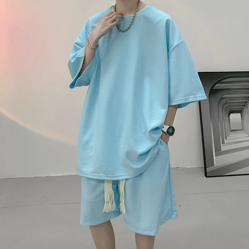 Korean Fashion Summer Clothes 2 Piece Set Mens Solid Color Slim Fit Streetwear Tracksuit Casual Clothes for Men Shorts W76
Korean Fashion Summer Clothes 2 Piece Set Mens Solid Color Slim Fit Streetwear Tracksuit Casual Clothes for Men Shorts W76