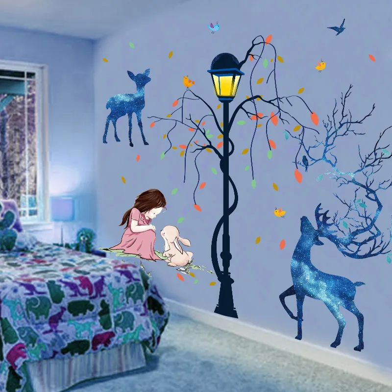 Deer Animals Wall Stickers Decor DIY Street Light Girl Wall Decals for Kids Rooms Baby Bedroom Children Nursery Home Decoration
Deer Animals Wall Stickers Decor DIY Street Light Girl Wall Decals for Kids Rooms Baby Bedroom Children Nursery Home Decoration