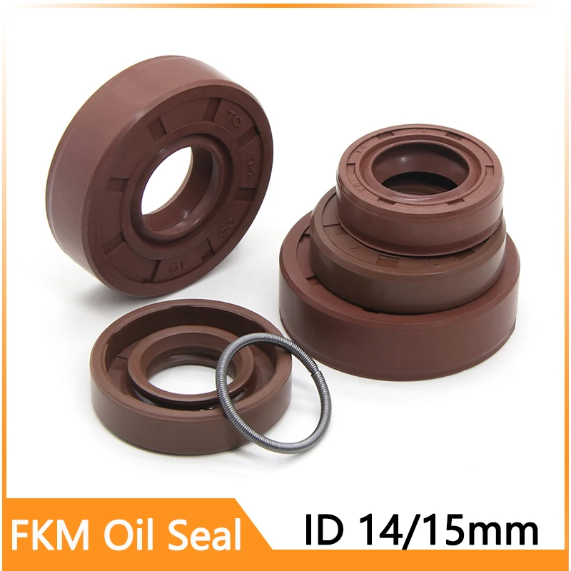 

2/5pcs ID 14/15mm FKM Oil Seal TC-14/15x22/24/25/27/28/30/35/40/42x5/7/8/10mm FluorineDouble Lip Oil Seal