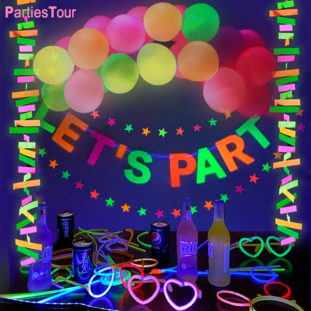 Generic Neon Party Supplies Neon Banner Ballon Fluorescent Glasses