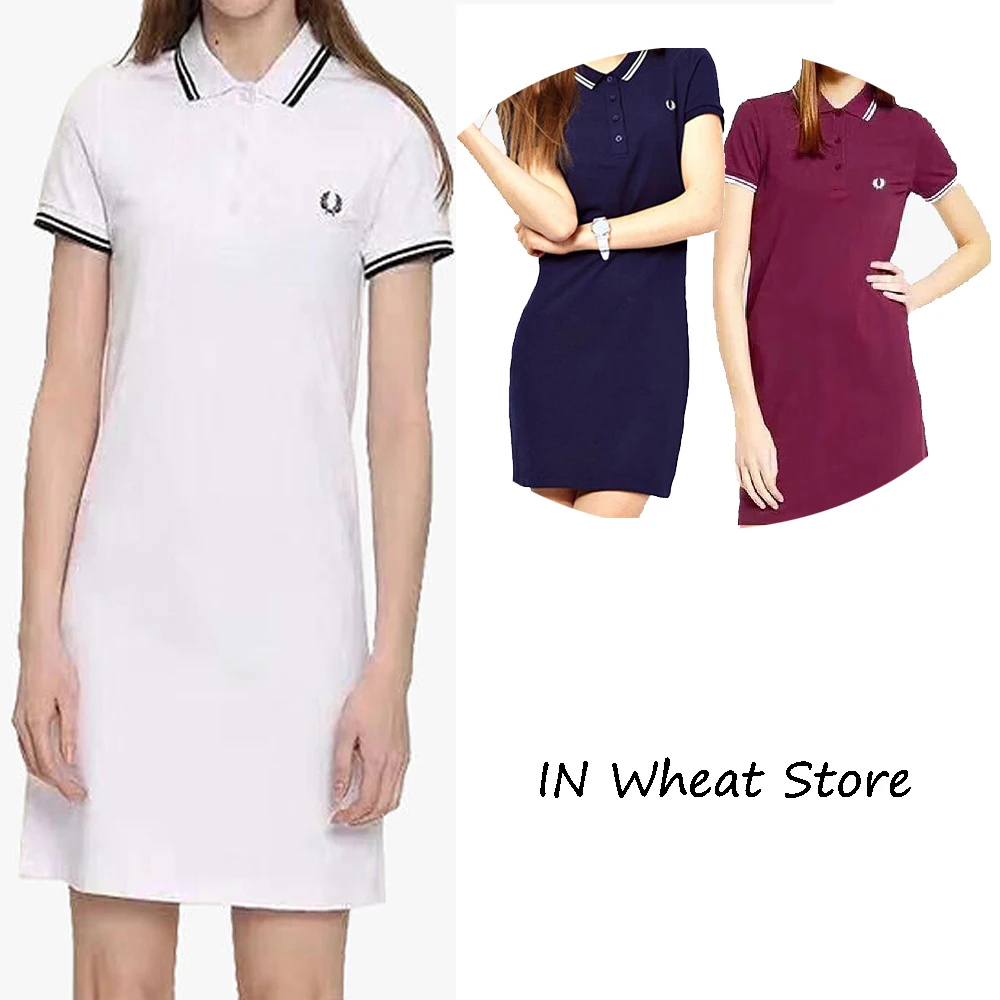 Spring and summer wheat embroidery casual women's polo shirt short sleeved top pure cotton dress
Spring and summer wheat embroidery casual women's polo shirt short sleeved top pure cotton dress