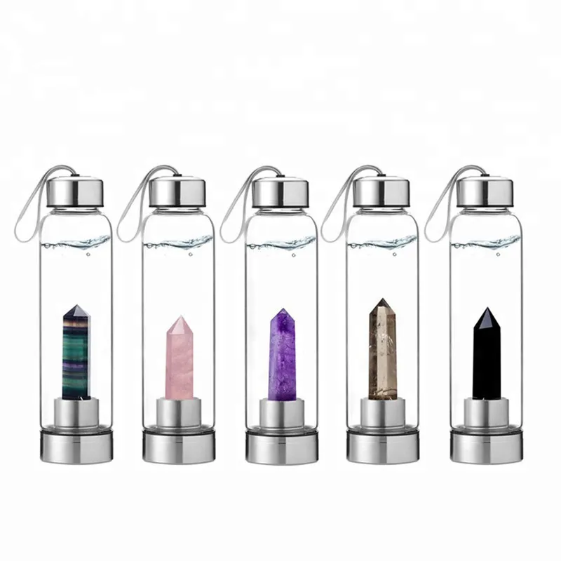 

Elixir Colors Quartz Home Crystal Bottle Obelisk Bottle Gem Stone Point Water Diamond Wand Water Crystal Healing Natural