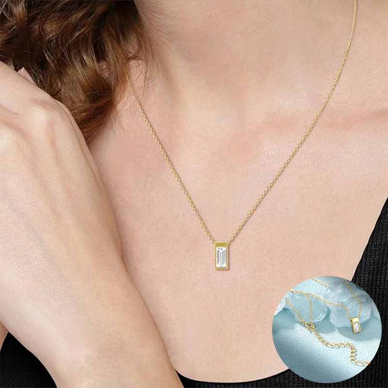 100% 925 Sterling Silver Zircon Geometric Necklace for Women Girl Square Fine Chain Design Jewelry Party Gift Dropshipping
100% 925 Sterling Silver Zircon Geometric Necklace for Women Girl Square Fine Chain Design Jewelry Party Gift Dropshipping