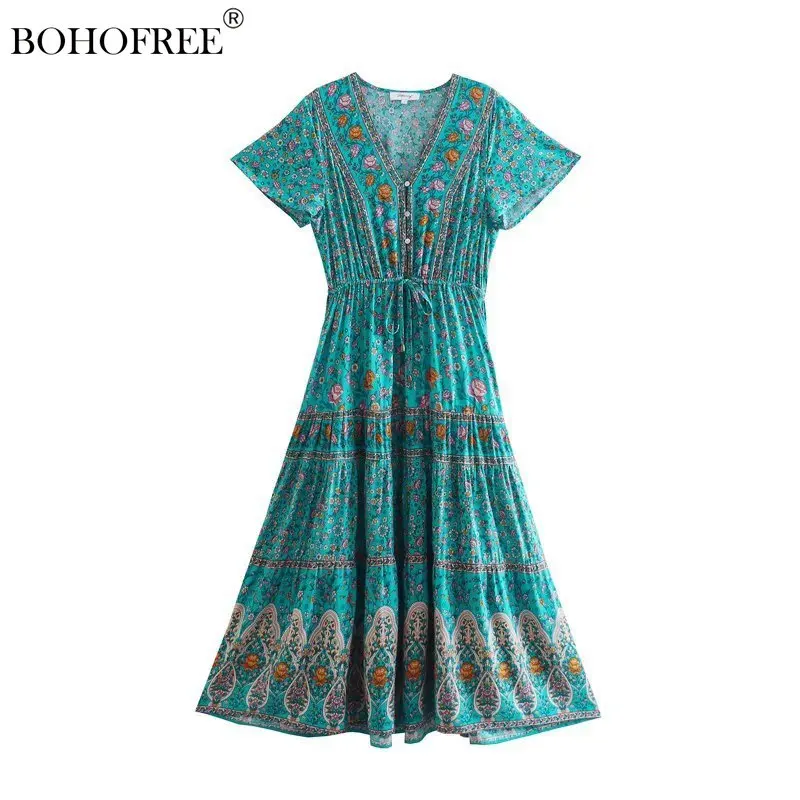 Vintage Chic Floral Print Rayon Maxi Hippie Vestidos V Neck Short Sleeve Bohemian Summer Beach Vestidos Mujer Holiday Dress
Vintage Chic Floral Print Rayon Maxi Hippie Vestidos V Neck Short Sleeve Bohemian Summer Beach Vestidos Mujer Holiday Dress