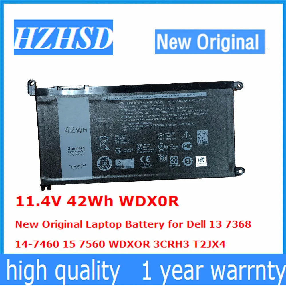 

11.4V 42Wh WDX0R Original Battery for Dell Inspiron 13-7368 14-7460 15-7560 WDXOR 3CRH3 T2JX4 5368 5378 5568 7570 7569 5765 P61F