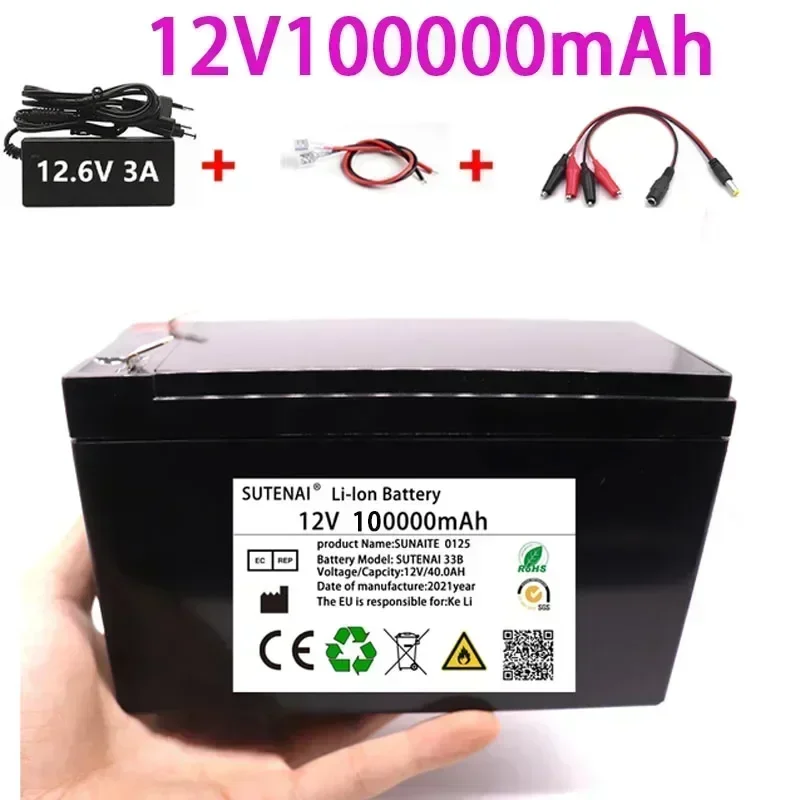

New Li Ion 18650 Electric Vehicle Lithium Ion Battery Pack 3S 12V 50Ah 100Ah Built-in BMS 30A High Current Suitable For Sprayer