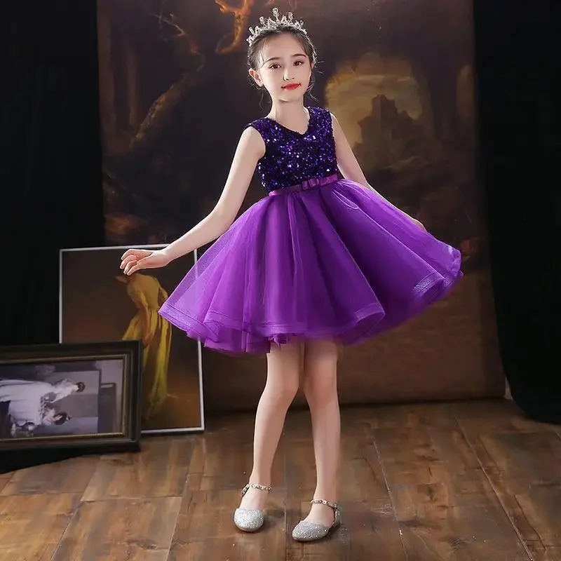 Girls Sequin Puffy Tulle Princess Dress Children Host Piano Performance Dress Flower Girl V-neck Wedding Dress
Girls Sequin Puffy Tulle Princess Dress Children Host Piano Performance Dress Flower Girl V-neck Wedding Dress