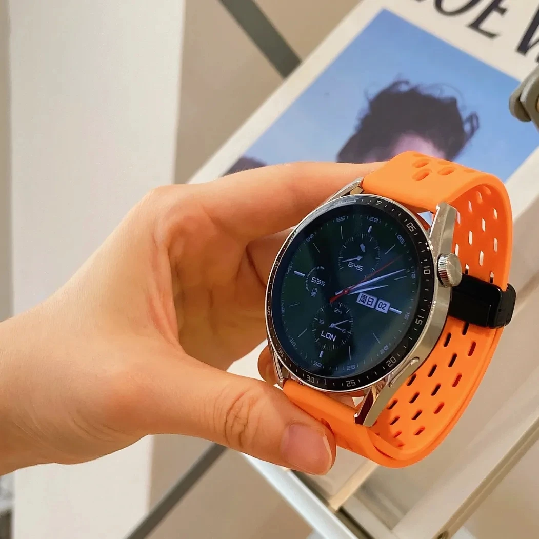Ремешок GT3 pro 46 мм для Huawei Watch Gt3 46 мм, силиконовый магнитный браслет для Huawei Watch 4/4Pro/GT2/2Pro/Watch3/3Pro
Ремешок GT3 pro 46 мм для Huawei Watch Gt3 46 мм, силиконовый магнитный браслет для Huawei Watch 4/4Pro/GT2/2Pro/Watch3/3Pro