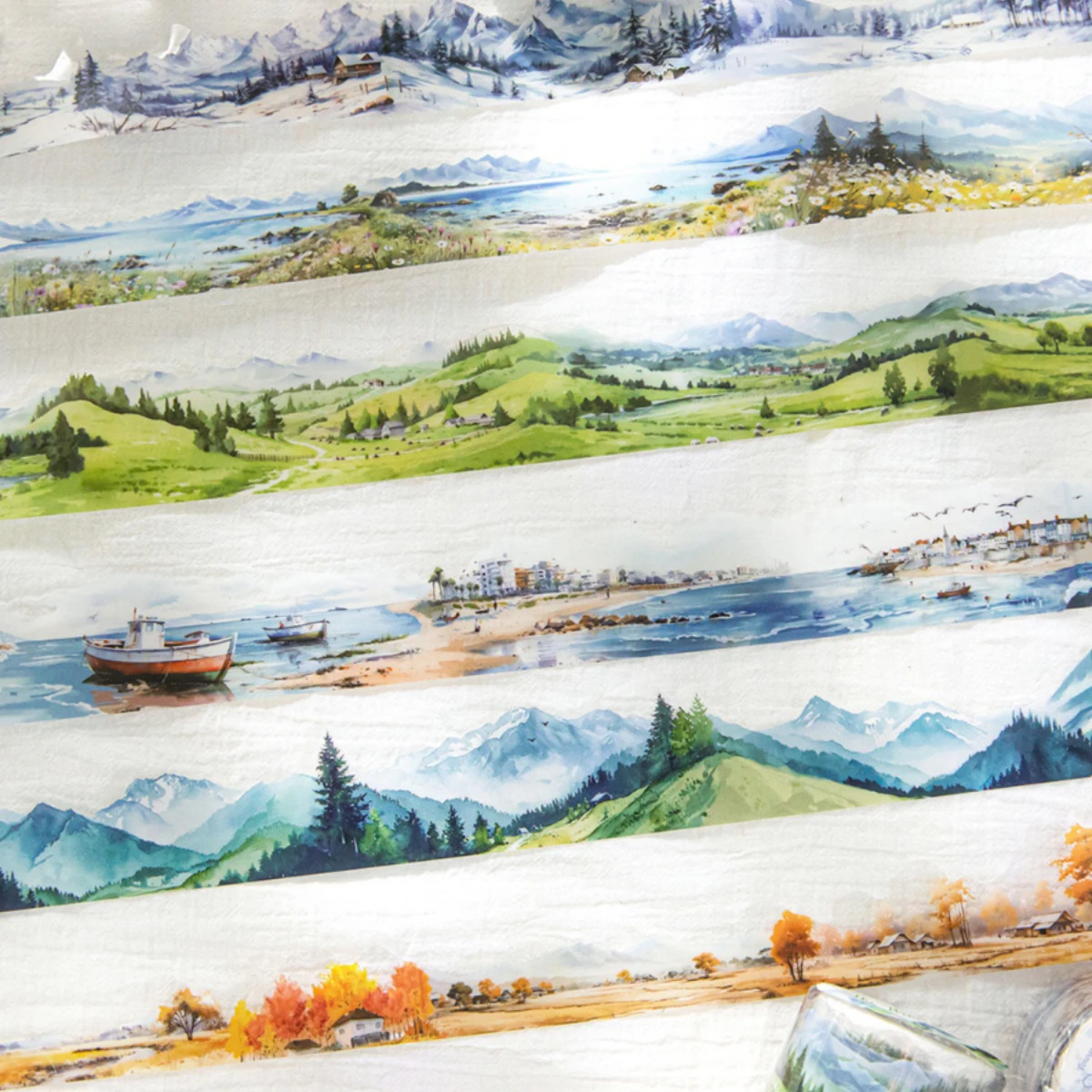 30mm*200cm To The Mountains and The Sea Series Vintage Watercolor Landscaping PET Tape Creative DIY Journal Collage Stationery
30mm*200cm To The Mountains and The Sea Series Vintage Watercolor Landscaping PET Tape Creative DIY Journal Collage Stationery