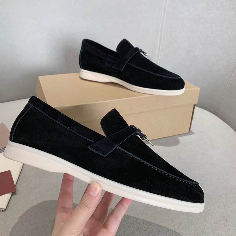 

Top Quality Suede Leather Women's Loafers 2023 Summer Slip-on Causal Moccasin Shoes Comfortable Sneaker Lazy Shoes for Men