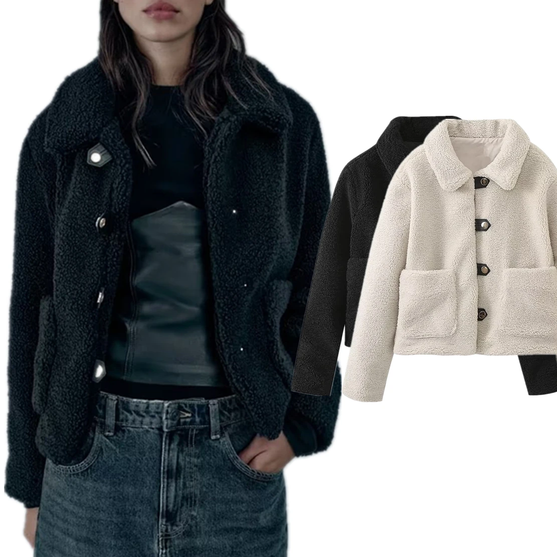 Maxdutti Fashion Lamb British Fleece Casual Jacket Coat Women's Winter Single Breasted Girls Tops
Maxdutti Fashion Lamb British Fleece Casual Jacket Coat Women's Winter Single Breasted Girls Tops