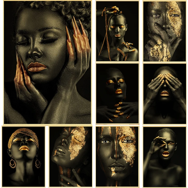 Black And Gold Woman Posters Retro Kraft Paper Vintage Room Home Bar Cafe Decor Aesthetic Art Wall Painting
Black And Gold Woman Posters Retro Kraft Paper Vintage Room Home Bar Cafe Decor Aesthetic Art Wall Painting