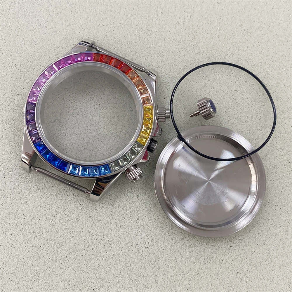 VK63 Case, 39mm Sapphire Glass Stainless Steel Watch Case, Crystal Bezels, Fit for Japanese VK63 Movement
VK63 Case, 39mm Sapphire Glass Stainless Steel Watch Case, Crystal Bezels, Fit for Japanese VK63 Movement