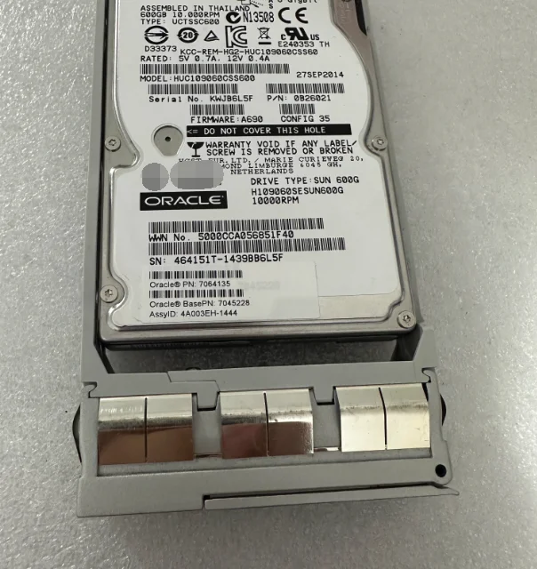 Для жесткого диска SUN 7105214 7066795 7064135 7045228 542-0287 600G SAS 
Для жесткого диска SUN 7105214 7066795 7064135 7045228 542-0287 600G SAS