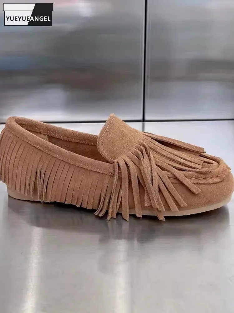 Women Comfortable Flats Slip On Loafers Vintage Tassels Moccasin Gommino Cow Suede Leather Shoes Casual Soft Platform Pumps
Women Comfortable Flats Slip On Loafers Vintage Tassels Moccasin Gommino Cow Suede Leather Shoes Casual Soft Platform Pumps