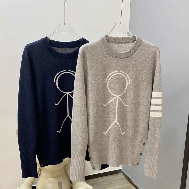 High Quality Korean Fashion New TB Sweater Unisex Girls Slim Fit Round Neck Pullover Four Bar Robot T-Shirt
High Quality Korean Fashion New TB Sweater Unisex Girls Slim Fit Round Neck Pullover Four Bar Robot T-Shirt