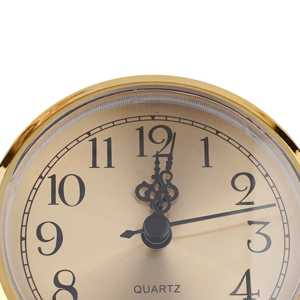 

1pcs 90mm Movement Quartz Clock Insert Replacing Arabic Numbers Clear Lens Colored Trim Gold/silver Plastic+metal