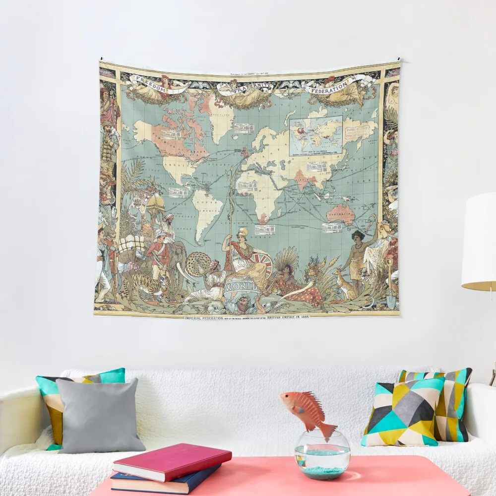 

British Empire Map | Traditional | World Tapestry Wallpaper Bedroom