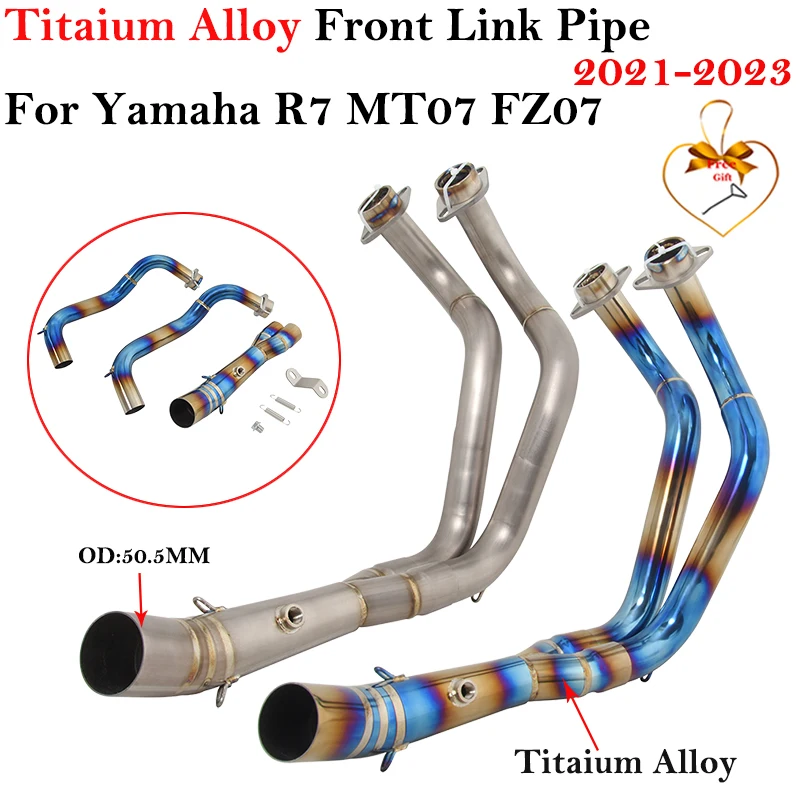 

Titaium Alloy For Yamaha R7 MT07 FZ07 MT-07 FZ-07 2021 2022 2023 Motorcycle Exhaust Escape System Modify Front Link Pipe Muffler