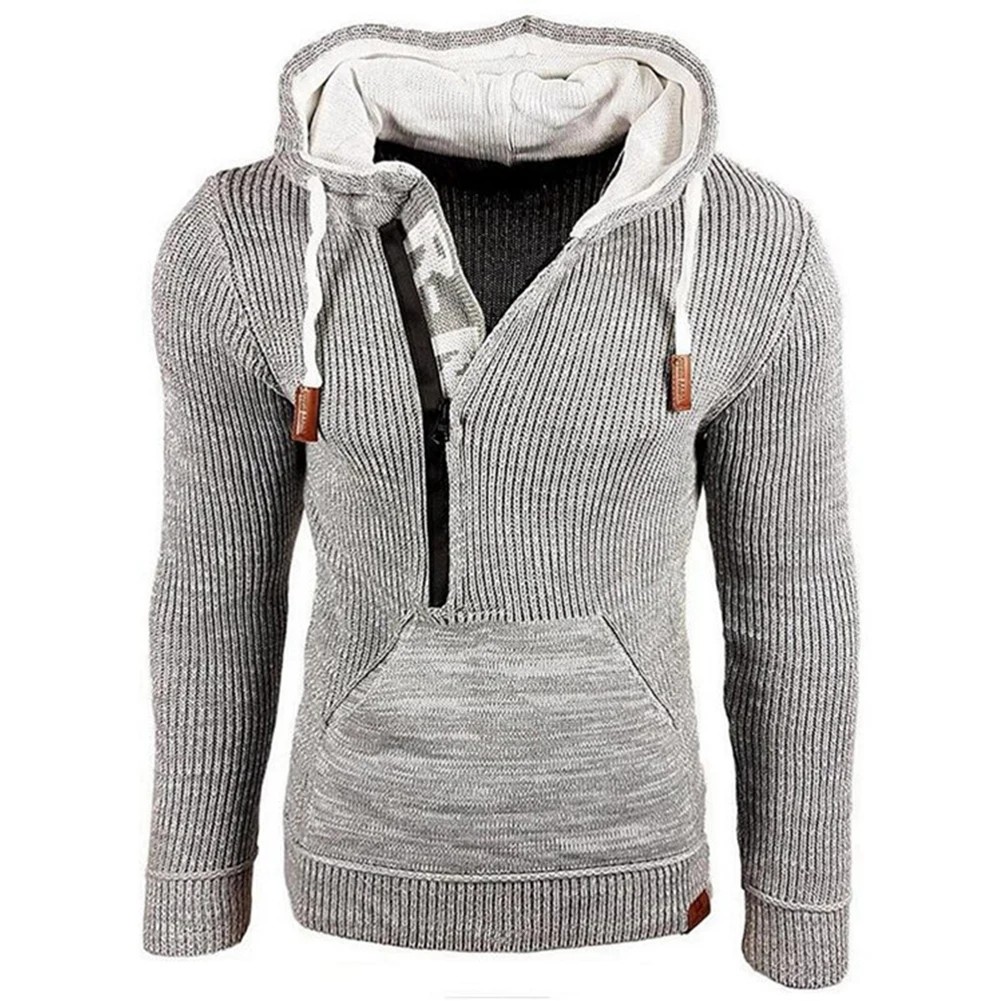Men Autumn Winter Warm Thickened Hooded Zip Neck Long Sleeve Sweater Jumper Knitwear Pullovers Knitted Pocket Male Sweaters
Men Autumn Winter Warm Thickened Hooded Zip Neck Long Sleeve Sweater Jumper Knitwear Pullovers Knitted Pocket Male Sweaters