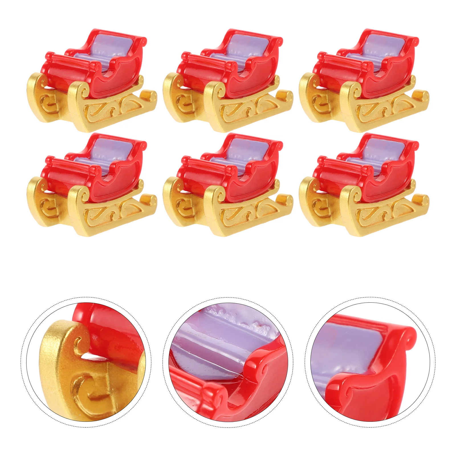 

12pcs Resin Sleigh Decor Crafting Sleigh Decoration Sleigh Resin Decoration Micro Landscape Decor