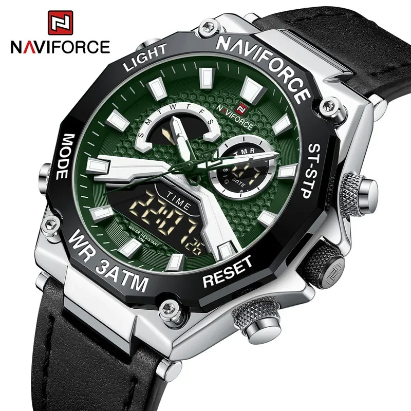 

Top Brand NAVIFORCE Men Watches New Luxury Sport Waterproof Quartz Chronograph Male Wristwatches Luminous Dual Display Digital