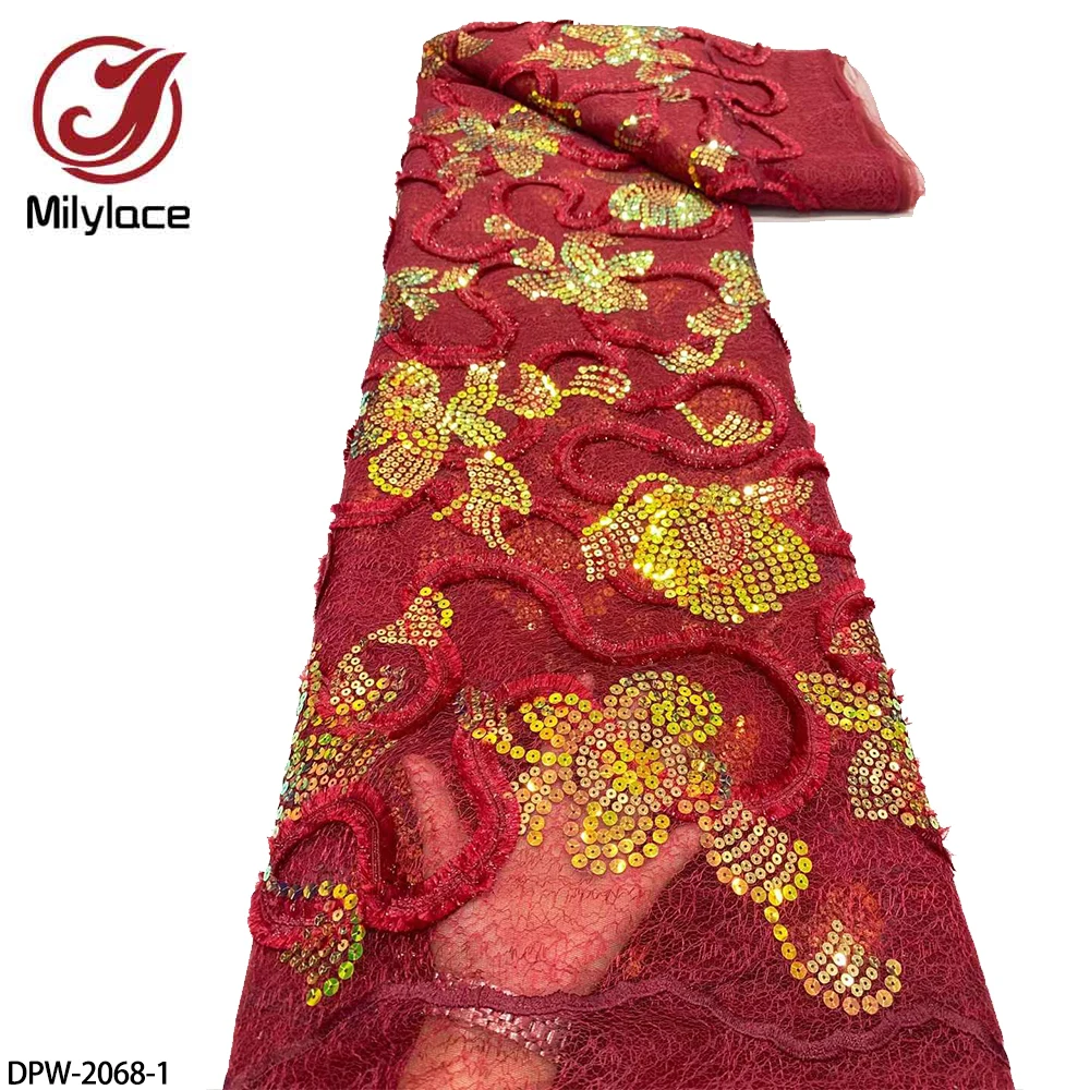 Hot Slae African Lace Frabric High Quality French Lace Sequins Embroidered Lace Fabric for Wedding Dress DPW-2068
Hot Slae African Lace Frabric High Quality French Lace Sequins Embroidered Lace Fabric for Wedding Dress DPW-2068