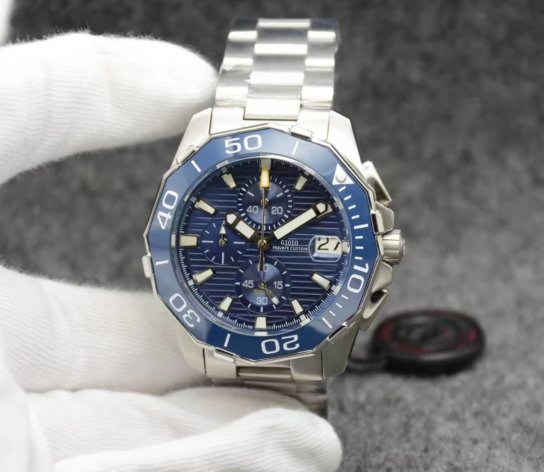 Luxury Quartz Chronoraph Mens Watch StopWatch Luminous Black Blue Ceramic Bezel Calendar Stainless Steel
Luxury Quartz Chronoraph Mens Watch StopWatch Luminous Black Blue Ceramic Bezel Calendar Stainless Steel