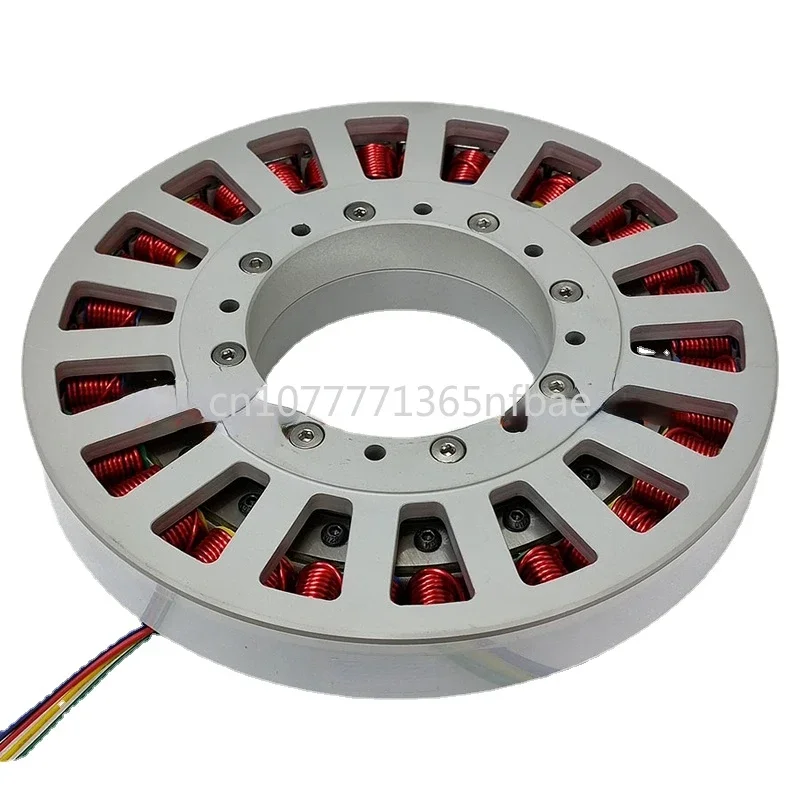 

Flat and thin multi-pole with Hall motor, 45 slots 50 poles，700W large hollow shaft ultra-low speed disc brushless DC motor.