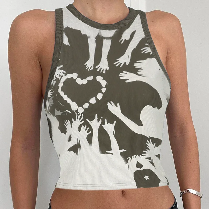 Y2K Aesthetic Fairy Grunge Personality Abstract Character Print Vest Short Fashion Pattern Round Neck E-Girl Top Goth Fairy Tee
Y2K Aesthetic Fairy Grunge Personality Abstract Character Print Vest Short Fashion Pattern Round Neck E-Girl Top Goth Fairy Tee