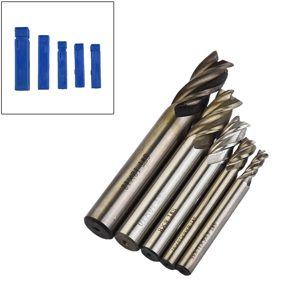 5 PCS 4 Flute End Mill 4.0-12mm HSS Milling Cutter Straight Shank CNC Machine Milling Tools For Metal Cutter Aluminum Router Bit
5 PCS 4 Flute End Mill 4.0-12mm HSS Milling Cutter Straight Shank CNC Machine Milling Tools For Metal Cutter Aluminum Router Bit