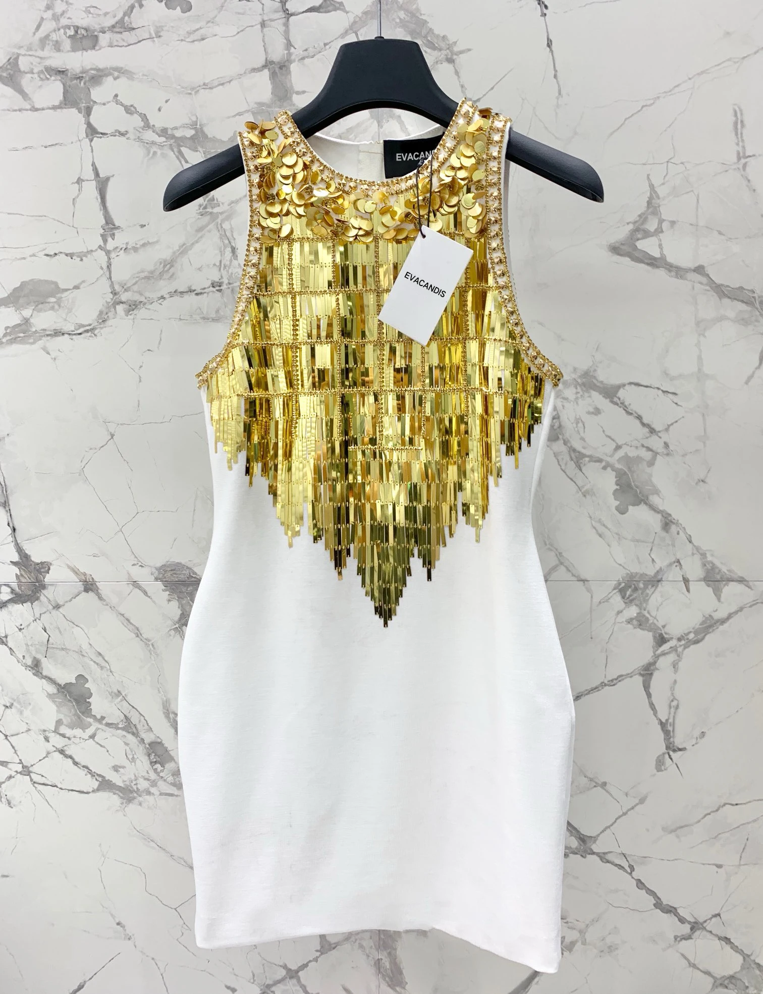 EVACANDIS Women Runway Designer O-Neck Sleeveless Handmade Sequins Mini Dress Sweet High Quality Elegant Chic Casual Luxury
EVACANDIS Women Runway Designer O-Neck Sleeveless Handmade Sequins Mini Dress Sweet High Quality Elegant Chic Casual Luxury