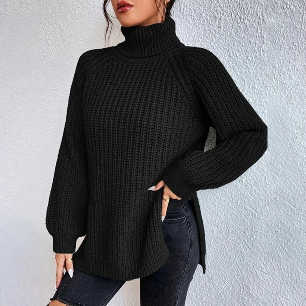 Women High Neck Knitted Raglan Sleeves Sweater Tops Casual Baggy Side Lapel Split Solid Jumper Korean Solid Ladies Sweater
Women High Neck Knitted Raglan Sleeves Sweater Tops Casual Baggy Side Lapel Split Solid Jumper Korean Solid Ladies Sweater
