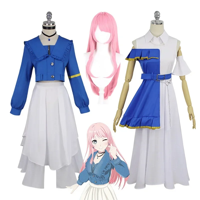 

Anime BanG Dream Anon Chihaya Soyo Nagasaki soyorin Cosplay Costume Skirt Wig Sets