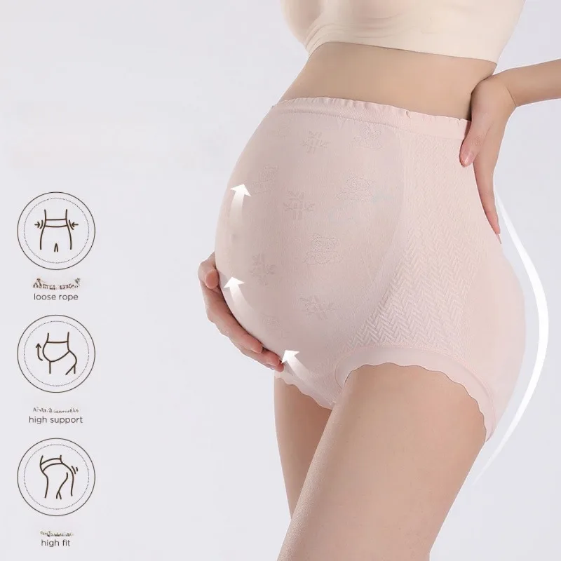 

3 Pieces Set High Waisted Pregnancy Belly Unbound Briefs High Elasticity Panties for Pregnanct Women Underwear